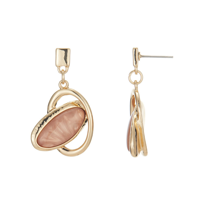 Edmonde - Boucle d'oreille tige Saumon