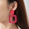 Fouma - Boucle d'oreille clip fuchsia