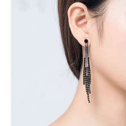 Leria - Boucles d'oreilles tige noir 2