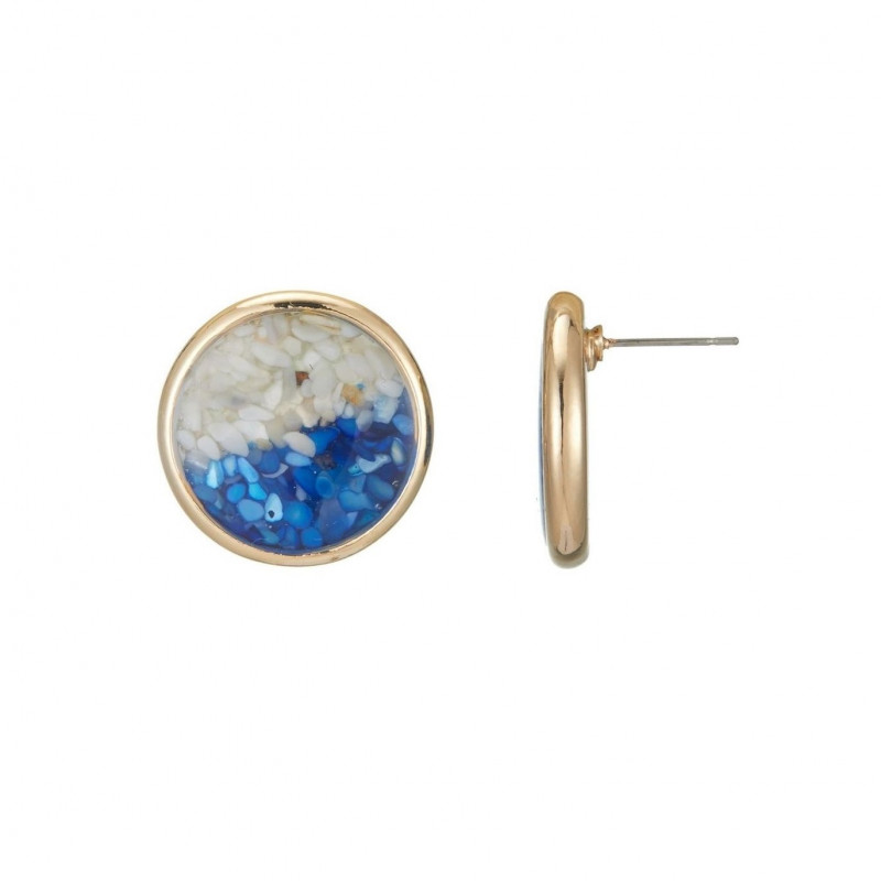 Corentine - Boucle d'oreille tige Bleue