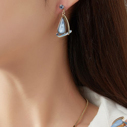 Charifa - Boucle d'oreille tige Marron