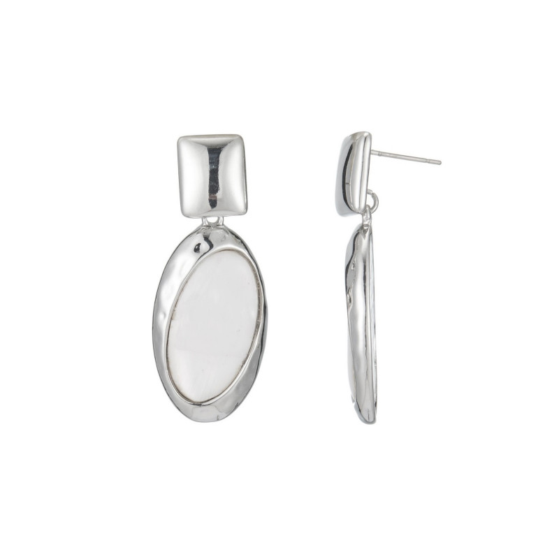 Chorouk - Boucle d'oreille tige Blanche