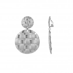 Zahrae - Boucle d'oreille clip acier argentée