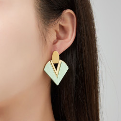 Ursille - Boucle d'oreille tige parme