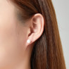 Plaquette Boucle d'oreille perle blanche