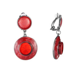 Suzette - Boucles d'oreilles clip rouge
