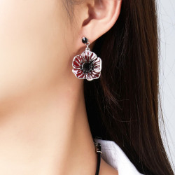 Karline Boucles d'oreilles tige rouge