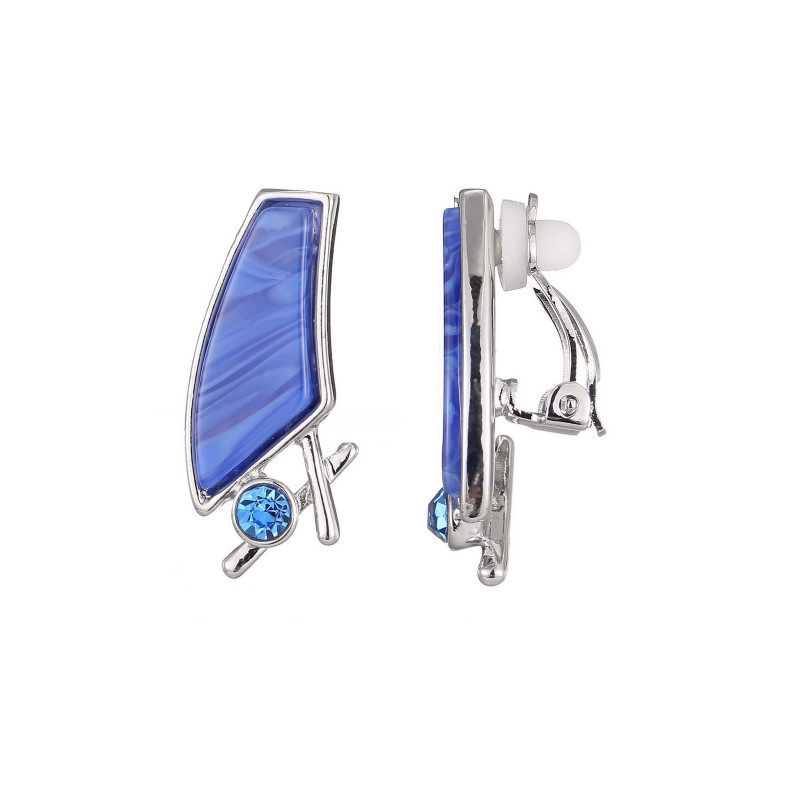 Faradice - Boucle d'oreille clip bleue