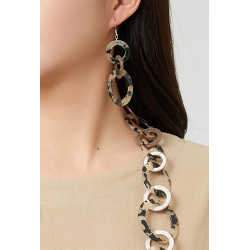 Aassila - Boucle d'oreille crochet Noir et Blanc