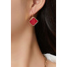 Afraa - Boucle d'oreille dormeuse Rouge
