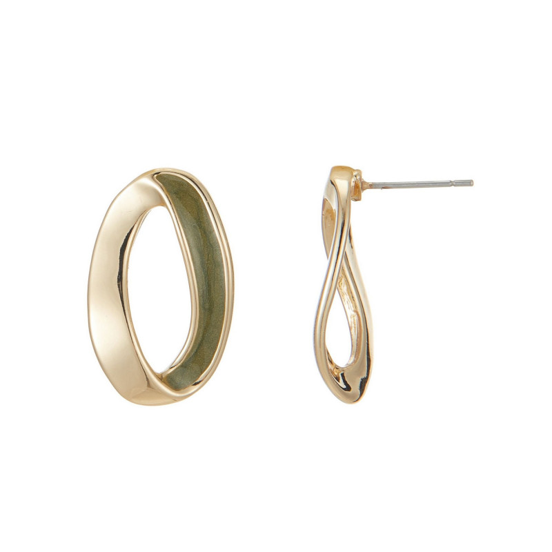 Emelina - Boucle d'oreille tige Kaki