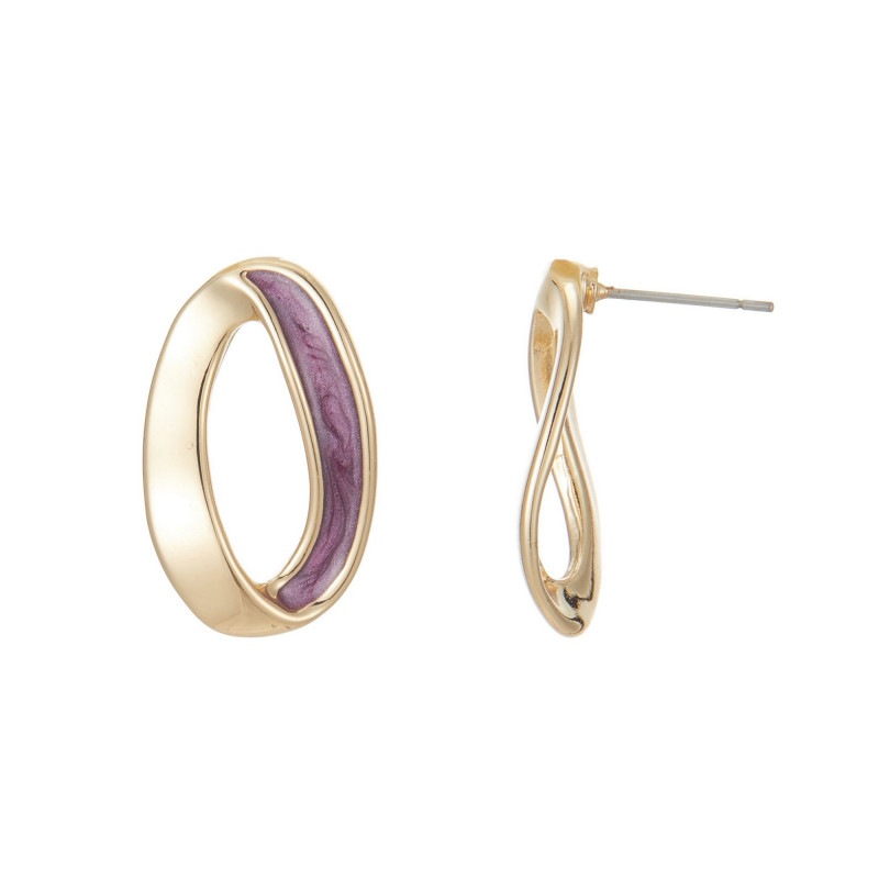 Emelina - Boucle d'oreille tige Violette