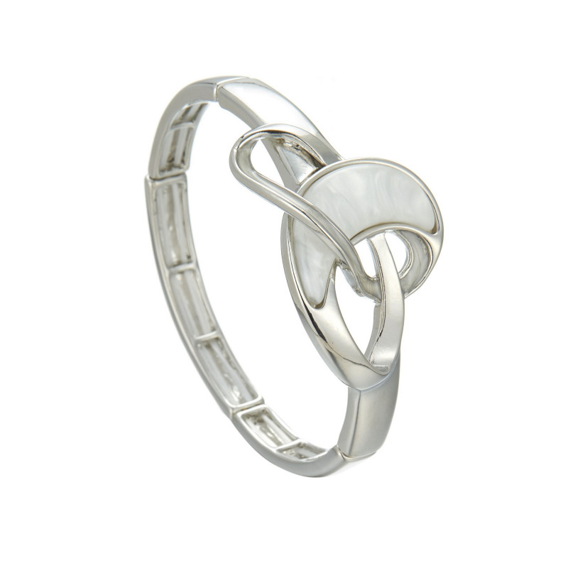 Emelina - Bracelet élastique Blanc
