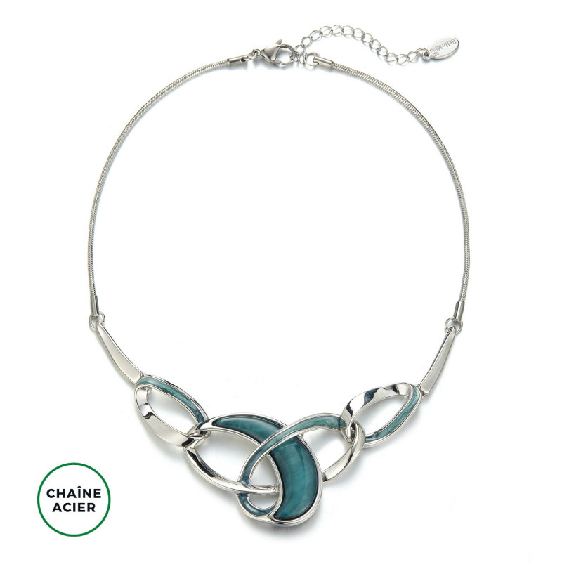 Emelina - Collier Gris bleuté