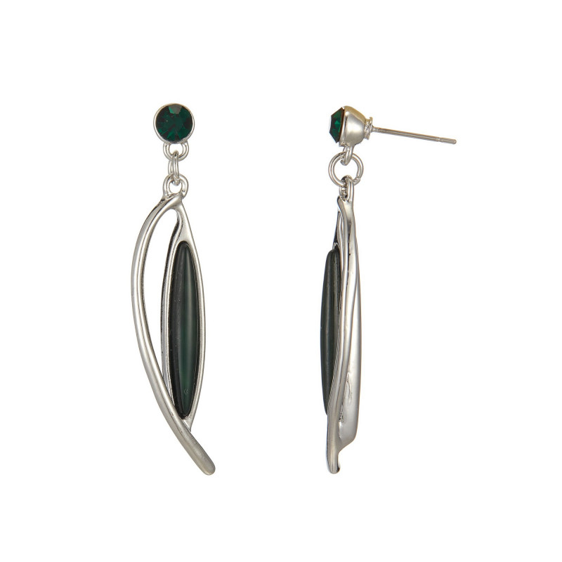 Ensa - Boucle d'oreille tige verte