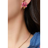 Annoussa - Boucle d'oreille clip Fuchsia