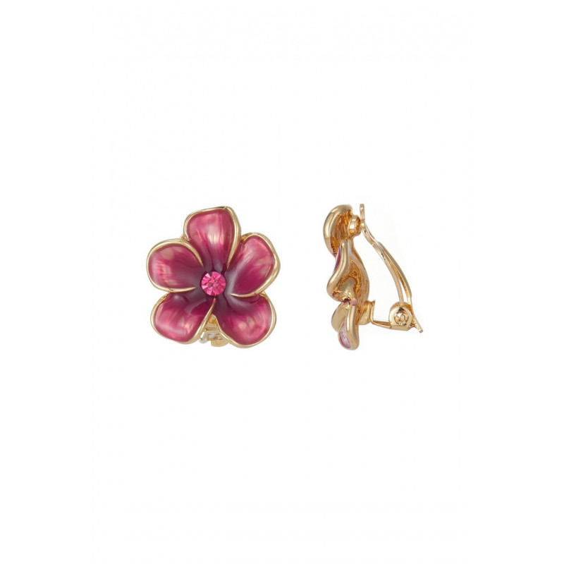 Annoussa - Boucle d'oreille clip Fuchsia