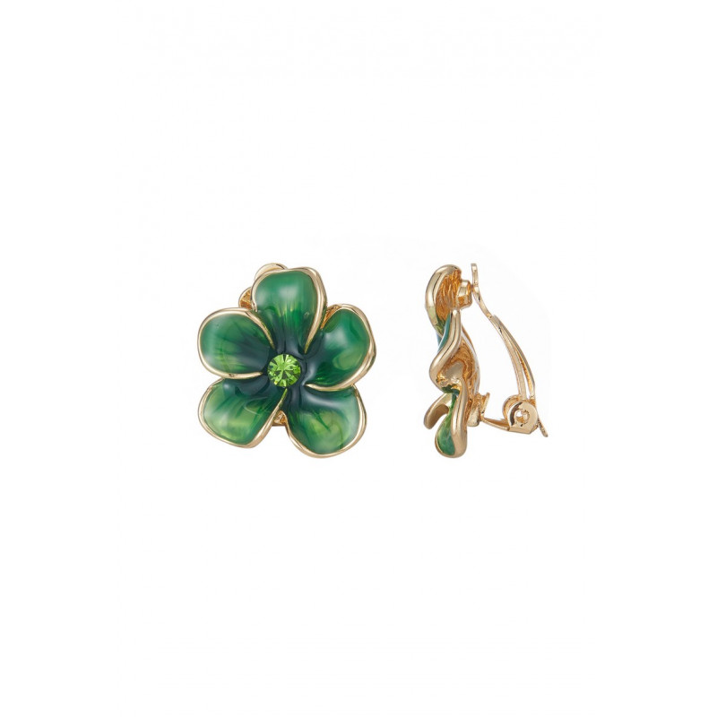 Annoussa - Boucle d'oreille clip Verte