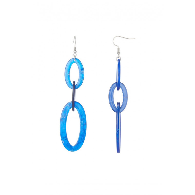 Anat - Boucle d'oreille crochet Bleue