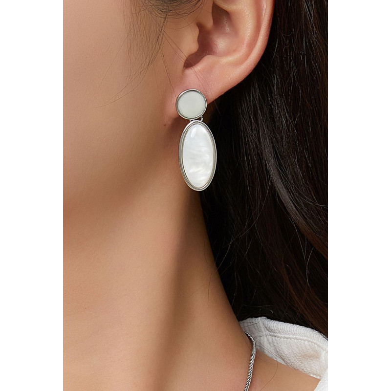 Annette - Boucle d'oreille tige Blanche