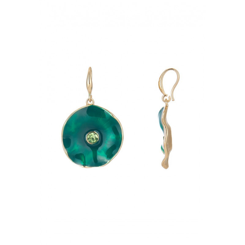 Azmiya - Boucle d'oreille crochet Verte