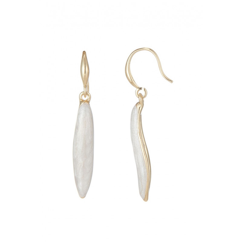 Aglaee - Boucle d'oreille crochet Blanche