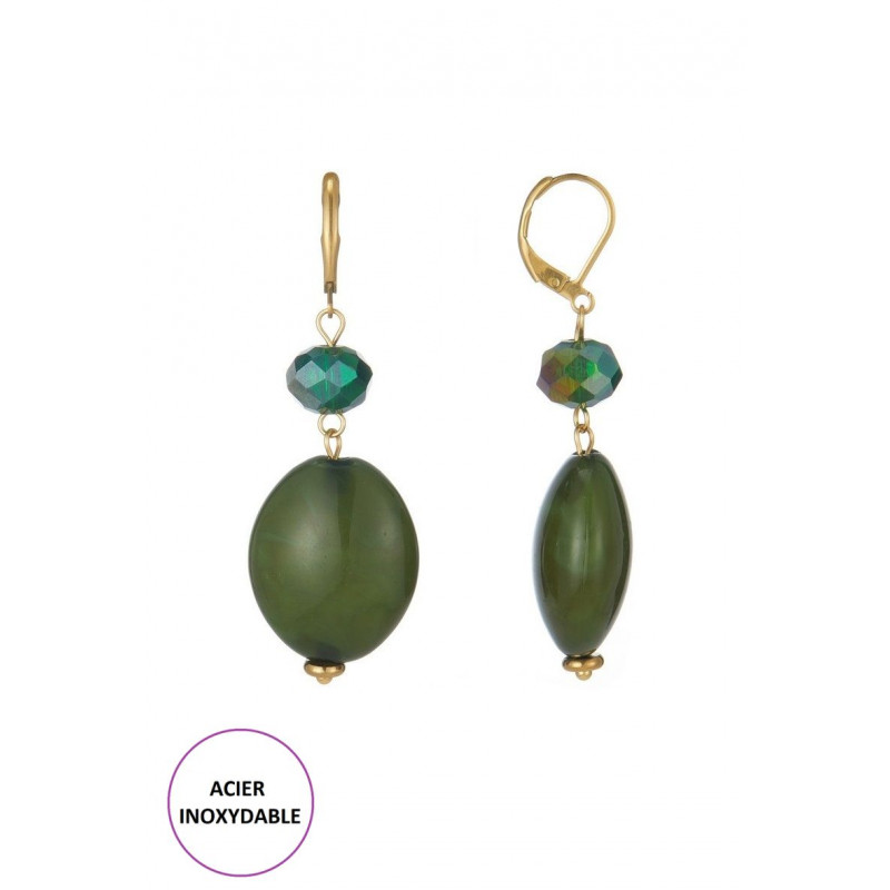 Awanis - Boucle d'oreille dormeuse Verte