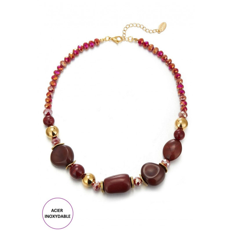 Awanis - Collier Bordeaux