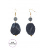 Afafa - Boucle d'oreille crochet Noire