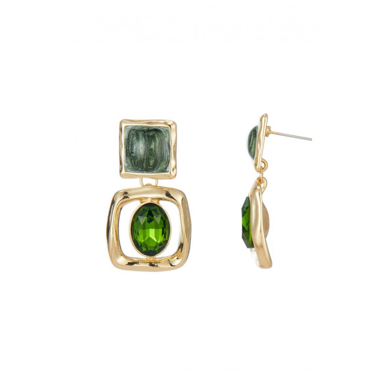 Adeline - Boucle d'oreille tige Verte