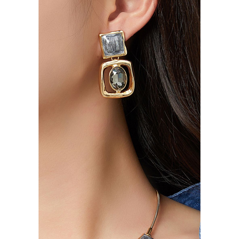 Adeline - Boucle d'oreille tige Grise