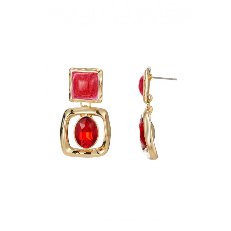Adeline - Boucle d'oreille tige Rouge