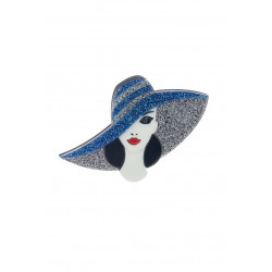 Peggy - Broche épingle Bleue