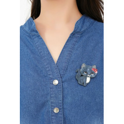 Qitaf - Broche épingle Grise