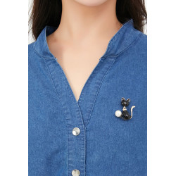 Qariba - Broche épingle Noire