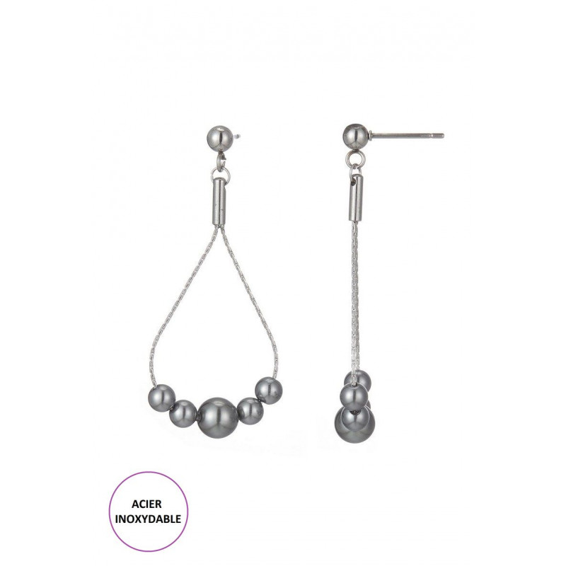Taria - Boucle d'oreille tige Grise