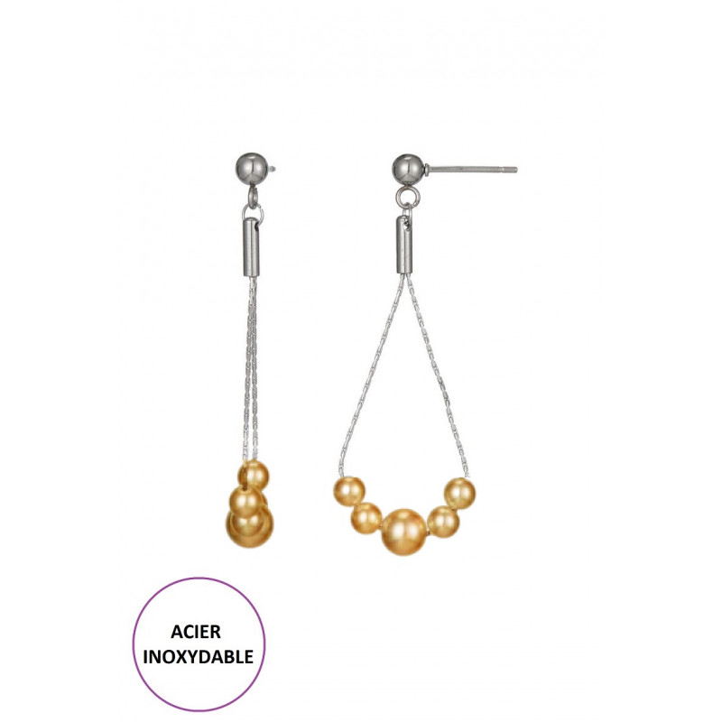 Taria - Boucle d'oreille tige Marron