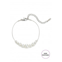 Taria - Bracelet Argenté Blanc