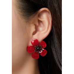 Nadette - Boucle d'oreille tige Rouge