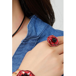 Leocadie - Bague réglable Rouge