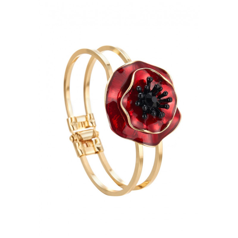 Leocadie - Bracelet rigide Rouge