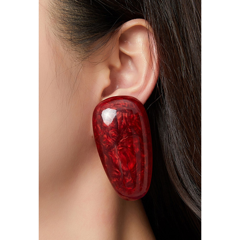 Achira - Boucle d'oreille clip Rouge