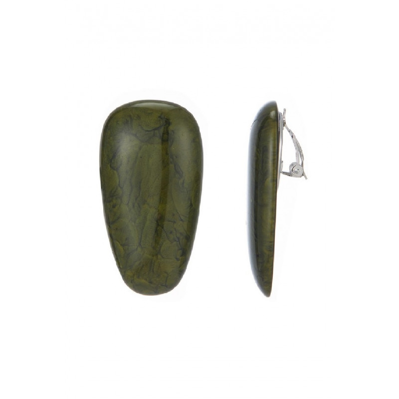 Achira - Boucle d'oreille clip verte