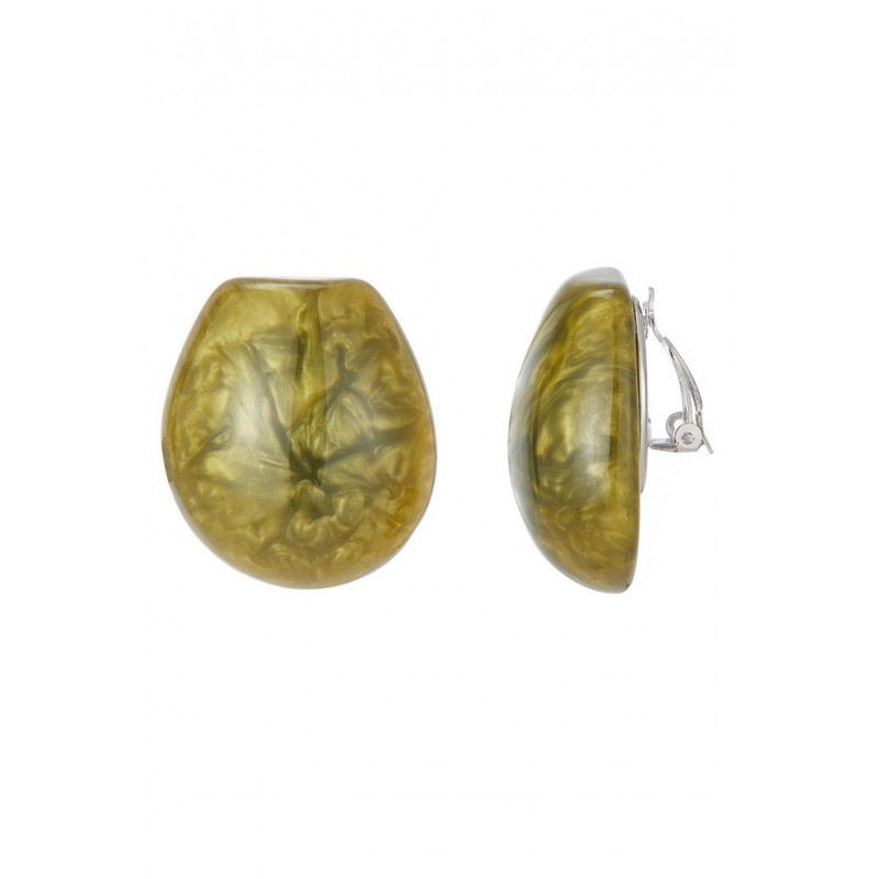 Assel - Boucle d'oreille clip Verte