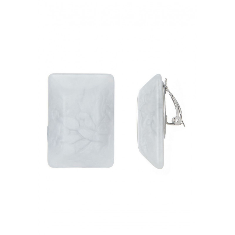 Azmina - Boucle d'oreille clip Blanche