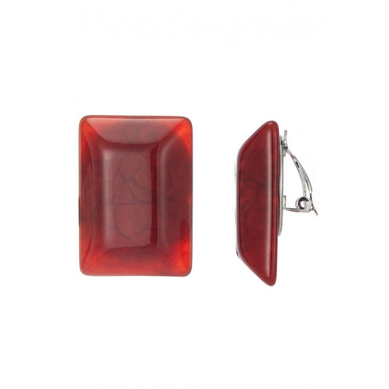 Azmina - Boucle d'oreille clip Rouge