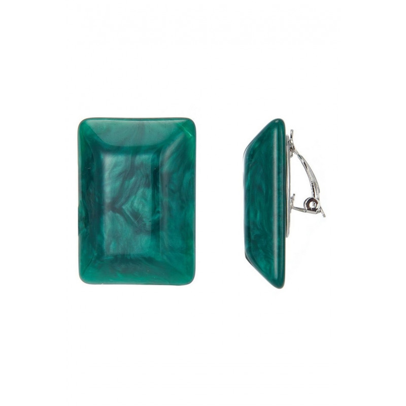 Azmina - Boucle d'oreille clip Verte