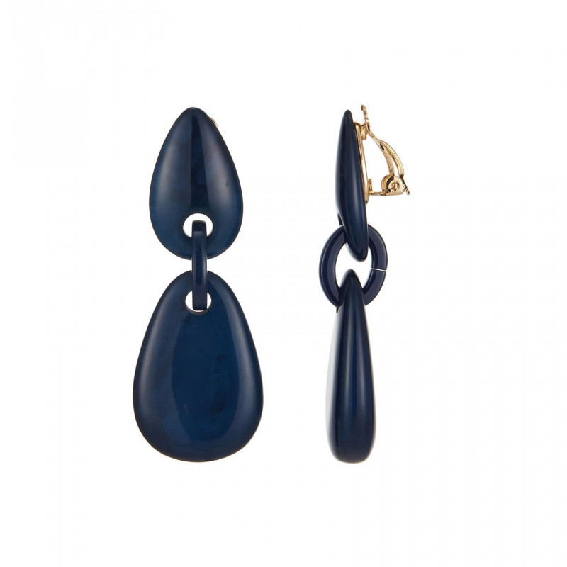 Euphemia - Boucle d'oreille clip Bleue marine