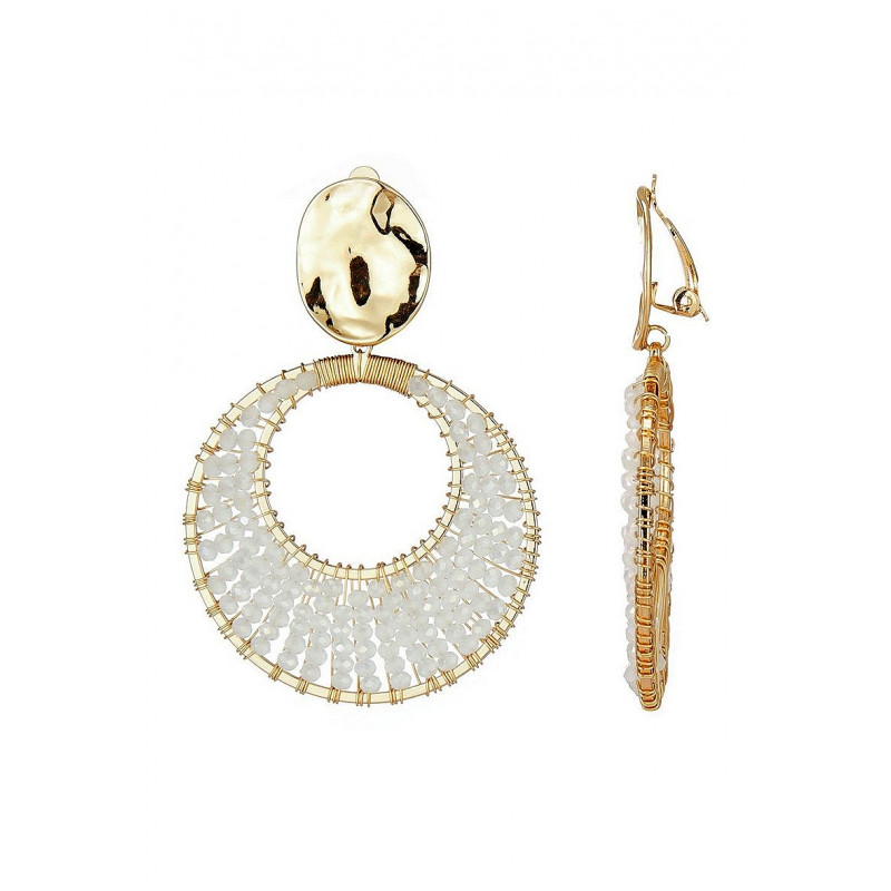 Hazema - Boucle d'oreille clip Blanche