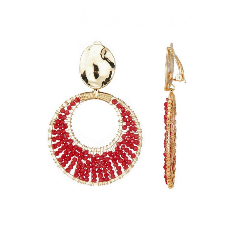 Hazema - Boucle d'oreille clip Rouge